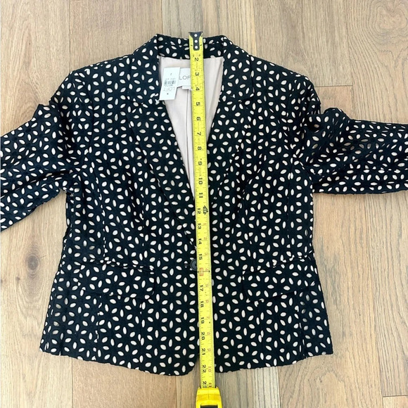NWT‎ Ann Taylor Loft Black and Nude Eyelet Blazer - Picture 11 of 11
